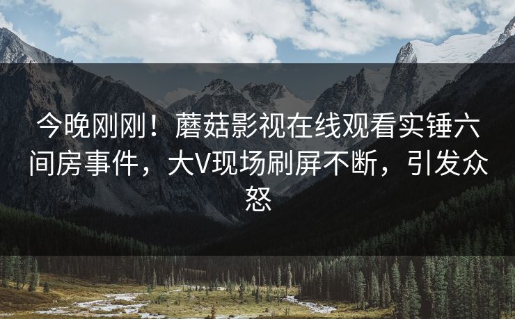 今晚刚刚！蘑菇影视在线观看实锤六间房事件，大V现场刷屏不断，引发众怒