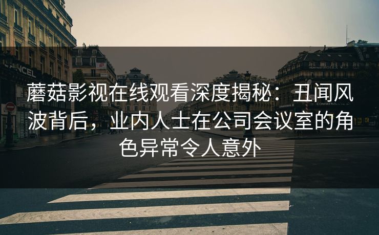 蘑菇影视在线观看深度揭秘：丑闻风波背后，业内人士在公司会议室的角色异常令人意外